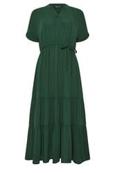 M&Co Green Tiered Tie Waist Midi Dress