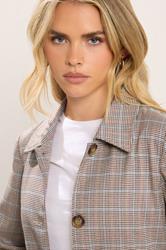 PixieGirl Petite Women's Grey Check Car Coat | PixieGirl 5