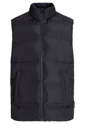JACK & JONES Big & Tall Black Collared Puffer Bodywarmer