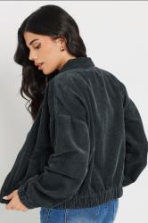PixieGirl Petite Women's Charcoal Grey Cotton Cord Bomber Jacket | PixieGirl 5