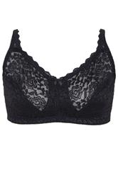 YOURS Curve Black Hi Shine Lace Non-Padded Non-Wired Full Cup Bra