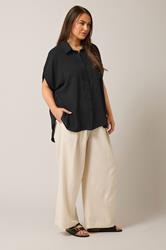 EVANS Plus Size Black Grown-On Sleeve Blouse | Evans 1