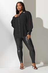YOURS LONDON Plus Size Black Diamante Detail Shirt | Yours Clothing 2