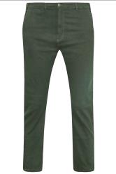KAM Big & Tall Dark Khaki Green Chino Trousers