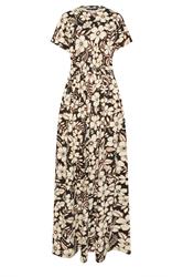 LTS Tall Black Floral Shirred Waist Cotton Maxi Dress