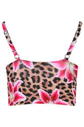 YOURS Plus Size Brown Animal Tie Bikini Top | Yours Clothing 8