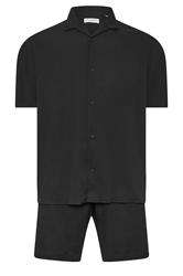 JACK & JONES Big & Tall Black Revere Shirt & Short Set