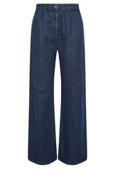 LTS Tall Women's Indigo Blue Pleated Wide Leg Jeans | Long Tall Sally 6