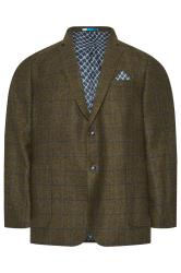 BadRhino Tailoring Big & Tall Brown Tweed Checked Suit Jacket