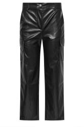 PixieGirl Petite Women's Black Faux Leather Utility Style Trousers | PixieGirl 7