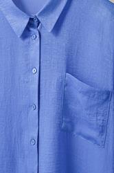 EVANS Plus Size Blue Metallic Button Through Shirt | Evans 6