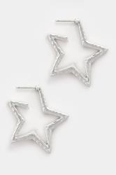 Silver Tone Star Diamante Earrings | Yours Clothing 3