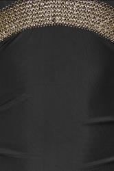 YOURS Plus Size Black Metallic Tummy Control Swimsuit | Yours Clothing 7