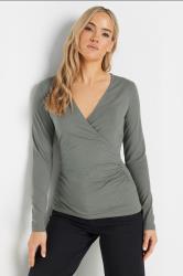 LTS Tall Grey Long Sleeve Wrap Top | Long Tall Sally 3
