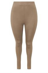 YOURS Plus Size Natural Brown Leggings | Yours Clothing 5