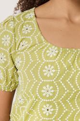 M&Co Green Floral Broderie Cotton Top | M&Co 5