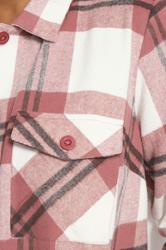YOURS Plus Size Pink & White Check Shacket | Yours Clothing 5