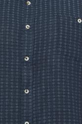 D555 Navy Blue Jacquard Linen Shirt | BadRhino 1