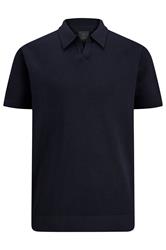 JACK & JONES Big & Tall Night Sky Blue Knitted Polo