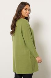 EVANS Plus Size Green Front Pocket Tunic Jumper | Evans  4