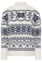 M&Co Petite Navy Blue & White Fairisle Knit Jumper | M&Co 5