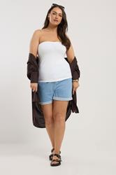 YOURS Plus Size White Bandeau Top | Yours Clothing 1