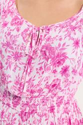 YOURS Plus Size Pink Floral Tie Neck Bardot Maxi Dress | Yours Clothing 4