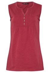 LTS Tall 2 PACK Navy Blue & Red Henley Vest Tops | Long Tall Sally 8