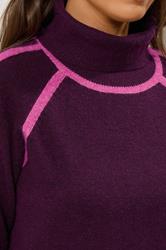 EVANS Plus Size Purple Contrast Tipped Jumper | Evans 4