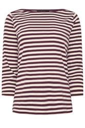 M&Co Berry Purple Stripe Slash Neck Cotton Top | M&Co 5