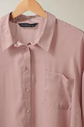 EVANS Plus Size Light Pink Metallic Button Through Shirt | Evans 6