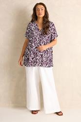 EVANS Plus Size Berry Red Ikat Print Button Front Blouse | Evans  2