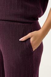 YOURS Plus Size Dark Purple Knitted Wide Leg Trousers | Yours Clothing 4
