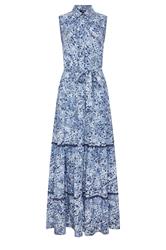 LTS Tall Women's Blue Floral Belted Maxi Dress | Long Tall Sally 5