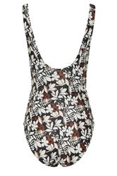 LTS Tall Women's Black Palm Leaf Patchwork Side Twist Swimsuit | Long Tall Sally 7