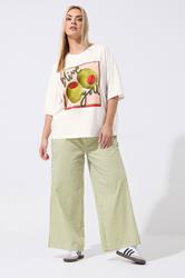LIMITED COLLECTION Plus Size Green Stripe Trousers | Yours Clothing 1