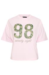 LIMITED COLLECTION Curve Pink '98' Camo Print T-Shirt
