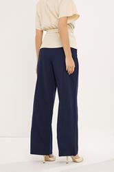 STAR Navy Blue Seam Detail Wide Leg Trousers | StarByJM 2