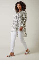 EVANS Plus Size Ivory White Leopard Print Blouse | Evans  1