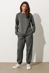 LTS Tall Charcoal Grey Cuffed Joggers | Long Tall Sally 3