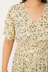 YOURS Plus Size Yellow Ditsy Floral Flutter Sleeve Top | Yours Clothing 4