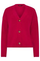 LTS Tall Red V-Neck Cardigan