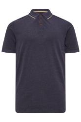 BadRhino Big & Tall Purple Textured Tipped Polo Shirt