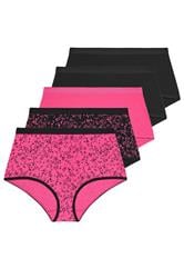 YOURSET 5 PACK Plus Size Pink Celestial Print Full Briefs | Yours Clothing 3