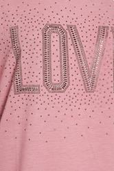 YOURS Plus Size Pink Diamante Embellished 'Love' Hoodie Dress | Yours Clothing 6