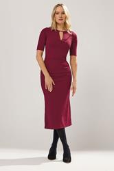 LTS Tall Red Keyhole Midi Dress | Long Tall Sally 1