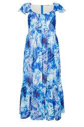 YOURS LONDON Curve Blue Abstract Smock Dress
