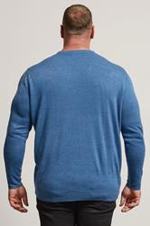 BadRhino Big & Tall Blue Crew Neck Jumper | BadRhino 2