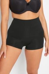 Plus Size Black Seamless Control High Waisted Shorts | Yours Clothing 3