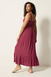 M&Co Berry Red Foil Detail Maxi Dress | M&Co 2